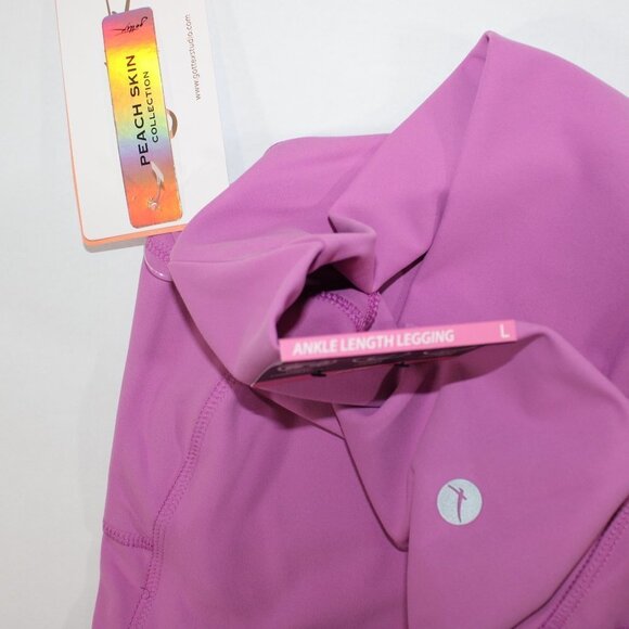 NWT Gottex Ultra Violet Pink Ankle Length Legging M Women Buttery Soft Pocket - Picture 6 of 6